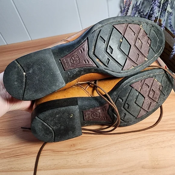 Ariat Brown Leather Boots Size 8 - Picture 13 of 14